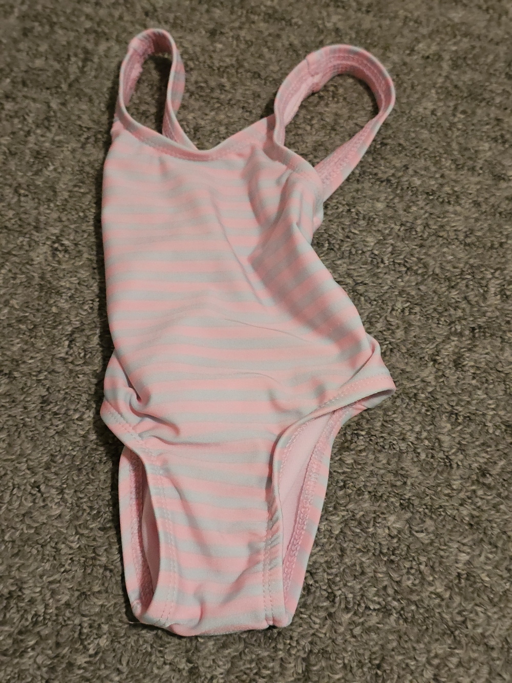 Cat & Jack Pink and White Stripe Girls' One-Piece Swimsuit